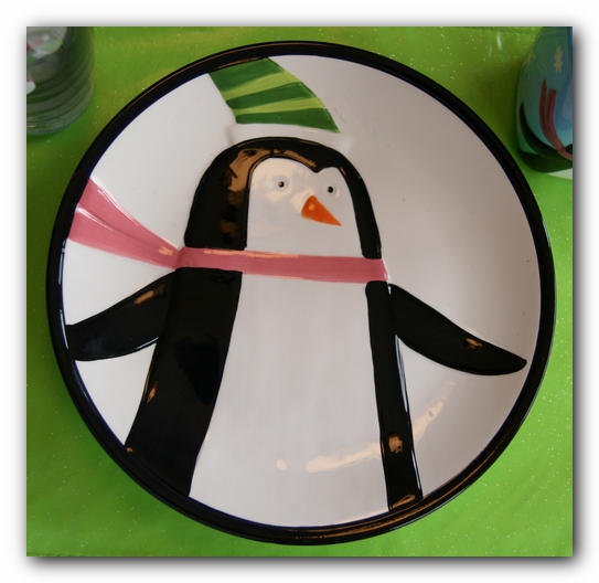 Walmart Holiday Time Christmas Plate - Penguin
