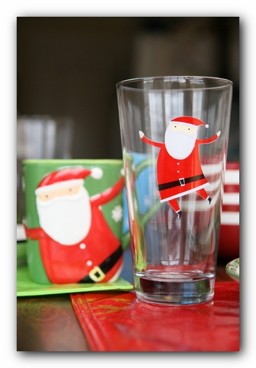 Walmart Holiday Time Christmas Glass - Santa