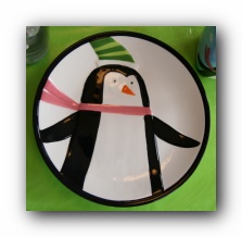 Walmart Holiday Time Christmas Plate - Penguin