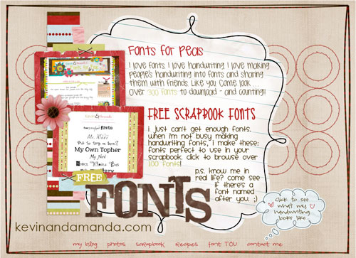 kevinandamanda's free fonts