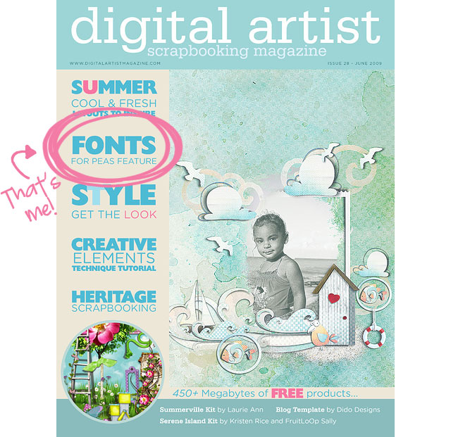 Digital Artist Magazine June 2009 Issue Fonts for Peas Site Feature