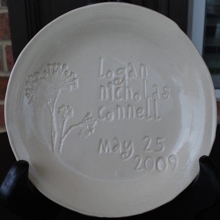 Baby's First Birthday Custom Engraved Pottery Plate