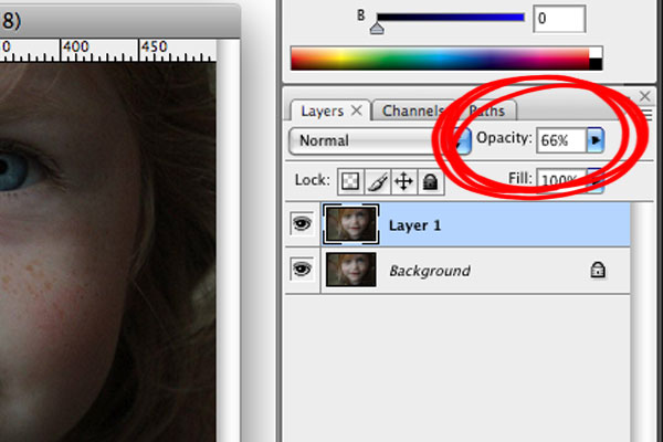 Image of Adjusting Opacity in Photoshop