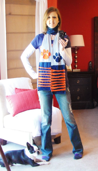 Auburn Tigers Pawprint Tshirt Scarf Tutorial & Pattern