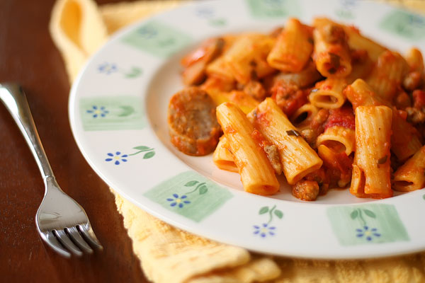 homemade basil fettuccine flavored pasta