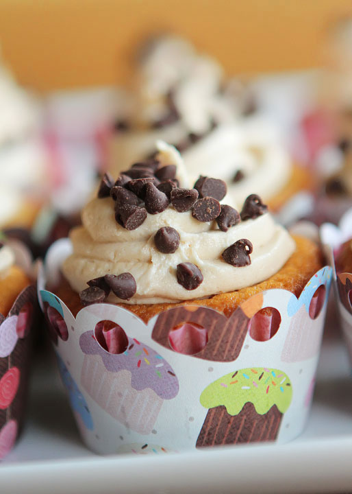 Chocolate Chip Cookie Dough Cupcakes