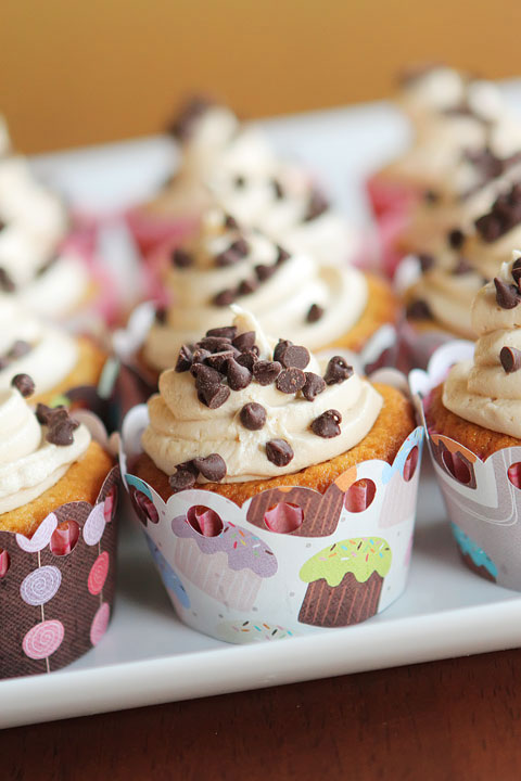 Chocolate Chip Cookie Dough Cupcakes