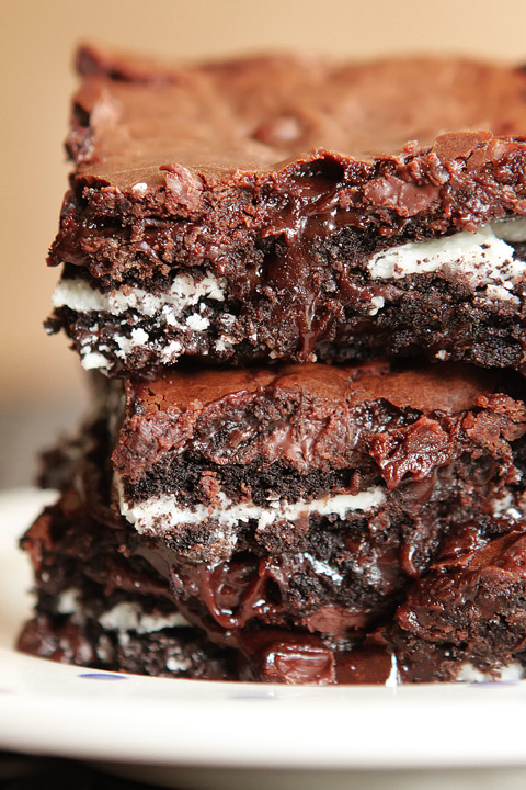 Image of Cookies ‘N Cream Oreo Fudge Brownies, Stacked