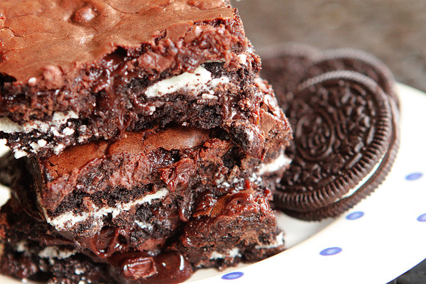 Super Fudgy Oreo Brownies — The Best Fudge Brownie Recipe from a Brownie Mix!