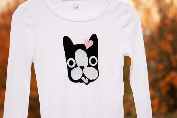 Silhouette Heat Transfer Tutorial - Boston Terrier Shirt