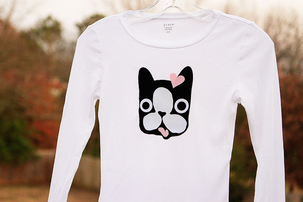 Silhouette Heat Transfer Tutorial - Boston Terrier Shirt