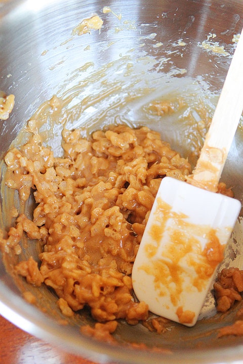 Peanut Butter Rice Krispy Treat Topped Brownies