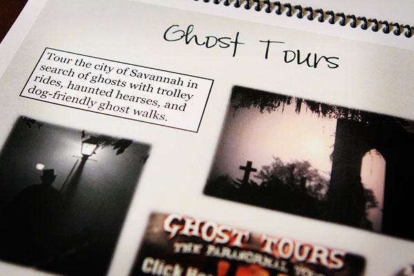 Image of the Ghost Tours Page in Kevin's Savannah Itinerary