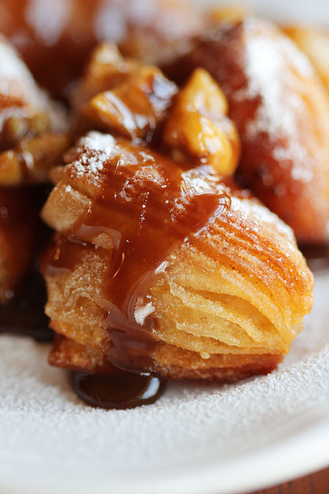 Biscuit Beignets with Praline Sauce