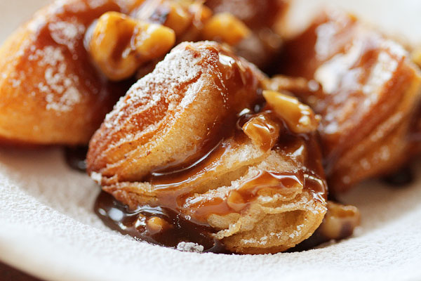 Biscuit Beignets with Praline Sauce