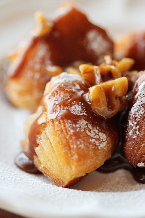 Biscuit Beignets with Praline Sauce