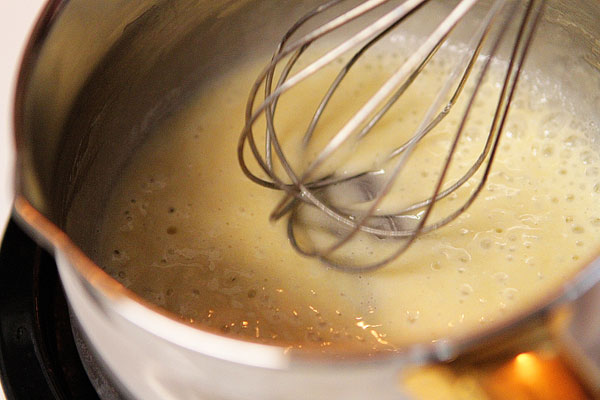 Making the cheese sauce for Homemade Hamburger Helper