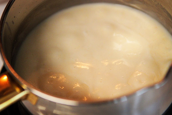 Making the cheese sauce for Homemade Hamburger Helper