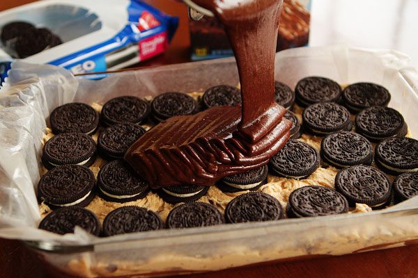 Image of an Oreo Dessert in Progress