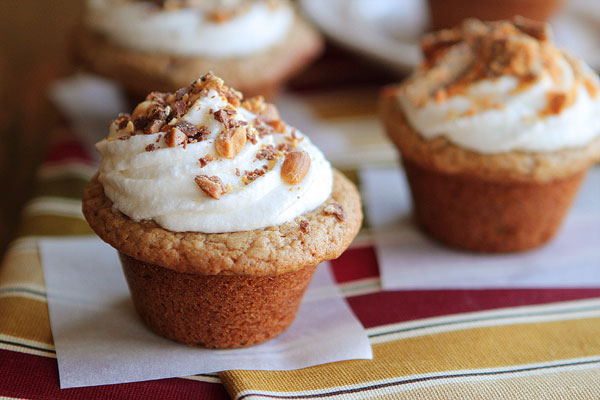 Frosted Candy Bar Stuffed Cookie Cups