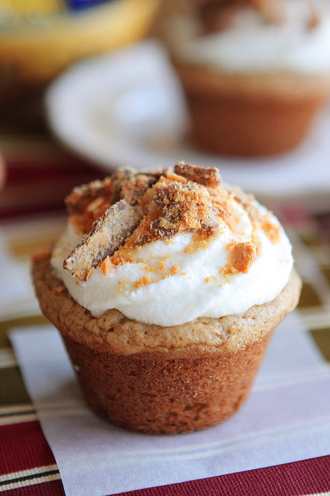 Frosted Candy Bar Stuffed Cookie Cups