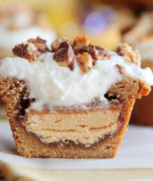 Image of a Frosted Candy Bar Stuffed Cookie Cup