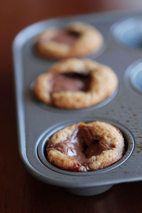 Frosted Candy Bar Stuffed Cookie Cups