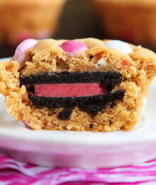 Image of a PBJ Marshmallow Oreo Stuffed Cookie