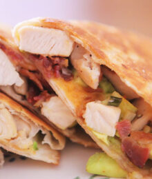 Image of Cheesy Chicken, Bacon & Avocado Quesadillas