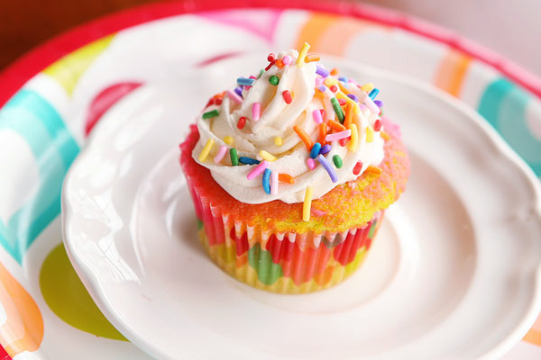 Image of a Rainbow Cupcake