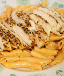 Image of Grilled Chicken Pasta in Tomato Cream Sauce