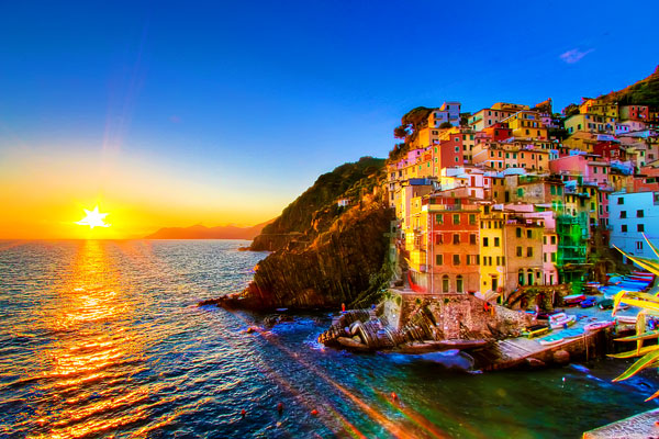 Manarola and Riomaggiore, Cinque Terre, Italy