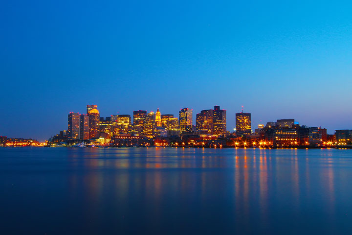 Best View of Boston Skyline at Night