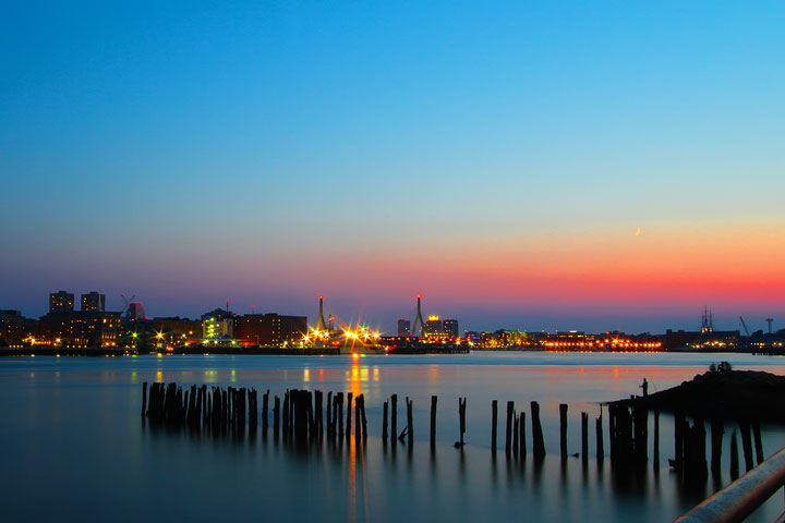 Best View of Boston Skyline at Night