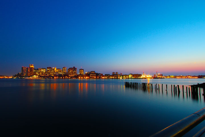 Best View of Boston Skyline at Night