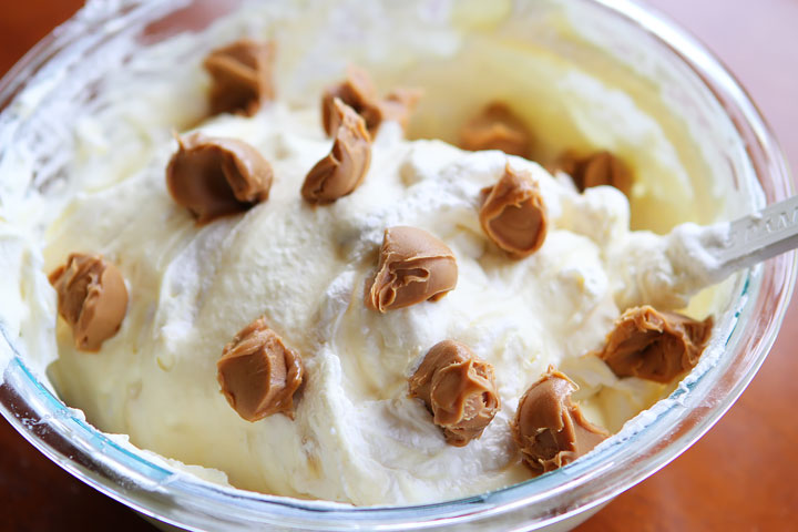Banana Pudding Ice Cream with Peanut Butter and Chocolate Fudge Swirls