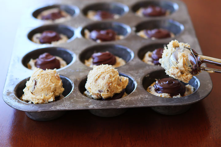 Ganache Stuffed Banana Pudding Cookie Muffins