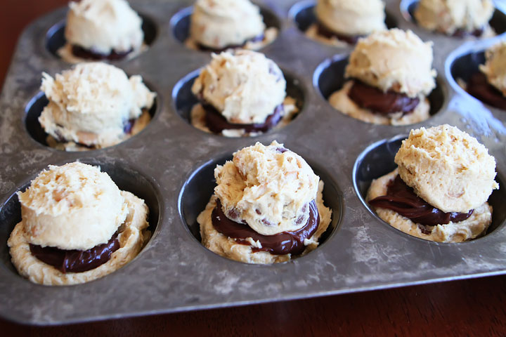 Ganache Stuffed Banana Pudding Cookie Muffins