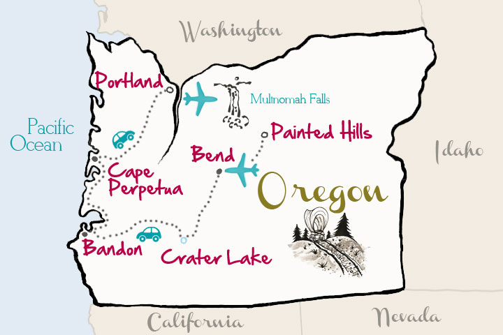 Travel Oregon Map from kevinandamanda.com #travel