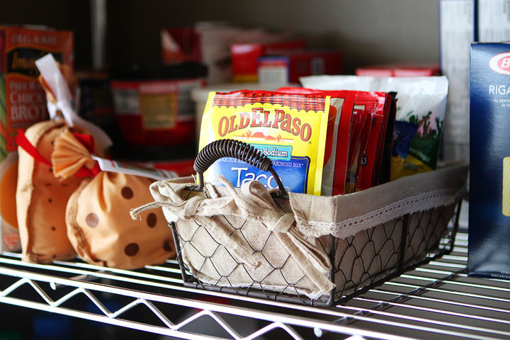 Vintage Milk Crates and Wire Baskets for the Pantry