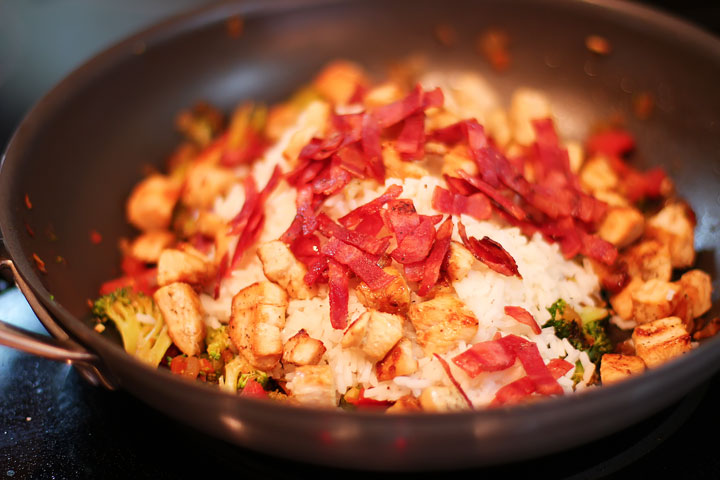 Cheesy Chicken and Rice Recipe with Broccoli and Bacon
