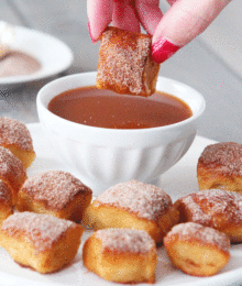 Image of Soft Cinnamon Sugar Pretzel Bites with Salted Caramel Sauce