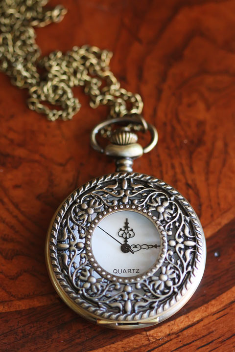 Pocket Watch Necklace from Etsy