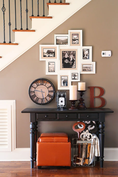 Turn that blank wall under the stairs into a photo gallery wall!