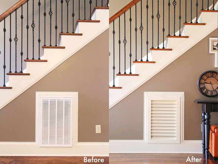 Turn that blank wall under the stairs into a photo gallery wall!