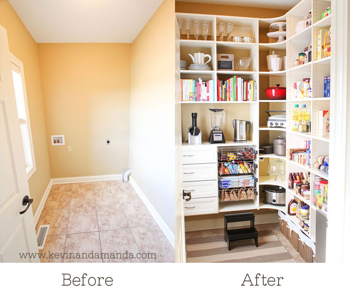 Pantry Makeover Before & After Photos www.kevinandamanda.com