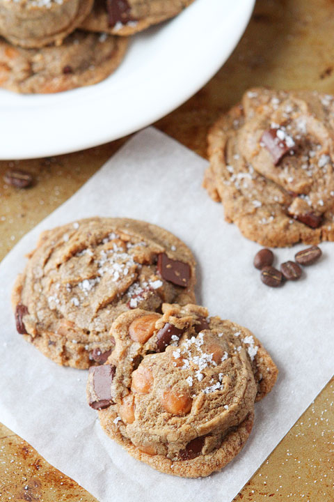 Salted Caramel Mocha Brown Butter Chocolate Chip Cookies Recipe