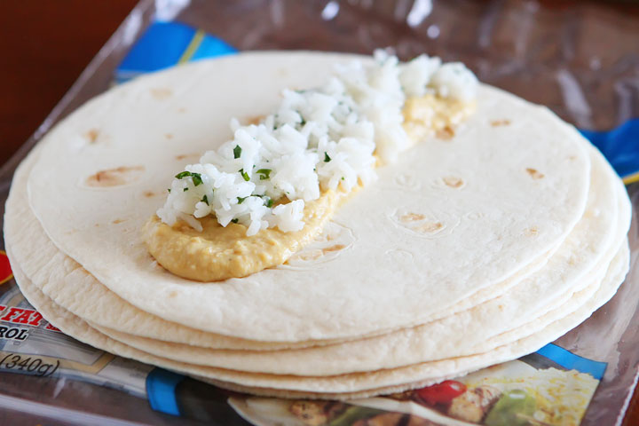 Cheesy Chicken Enchilada Style Burritos