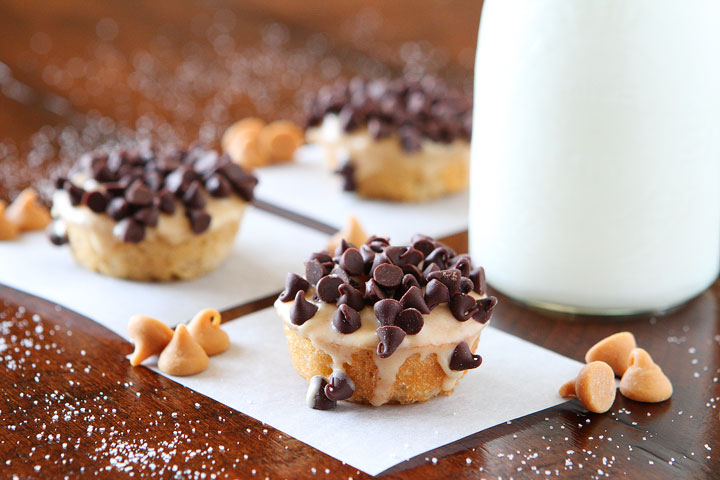 Chocolate Peanut Butter Banana Bread Mini Doughnuts