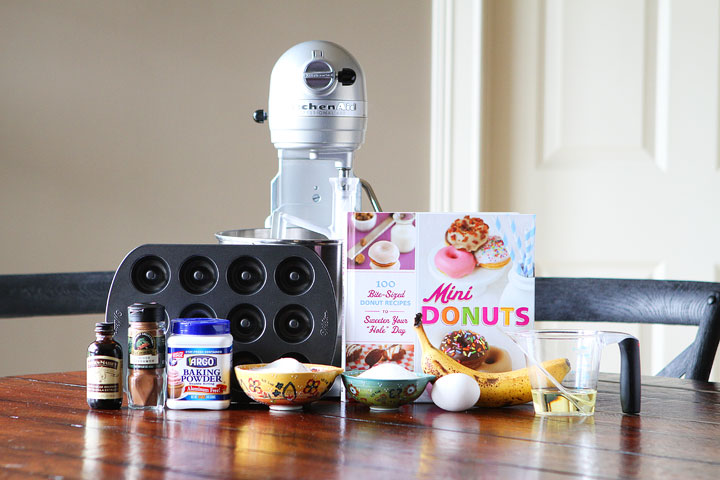 Chocolate Peanut Butter Banana Bread Mini Doughnuts